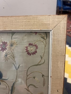Lot 169 - A set of four framed silk embroideries