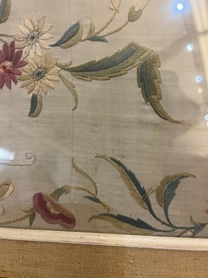 Lot 169 - A set of four framed silk embroideries