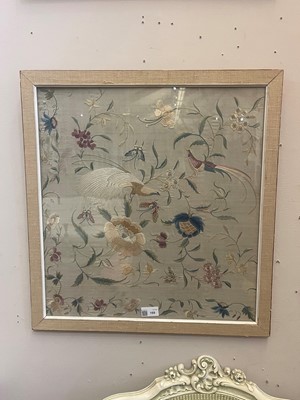 Lot 169 - A set of four framed silk embroideries