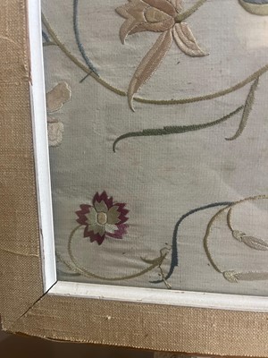 Lot 169 - A set of four framed silk embroideries