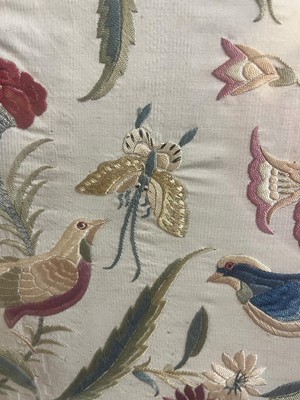 Lot 169 - A set of four framed silk embroideries