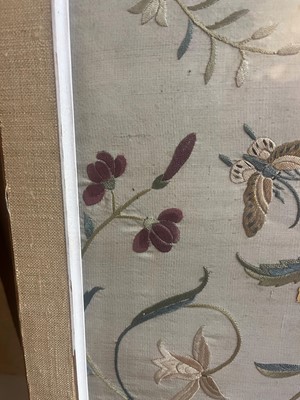 Lot 169 - A set of four framed silk embroideries