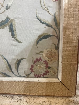 Lot 169 - A set of four framed silk embroideries