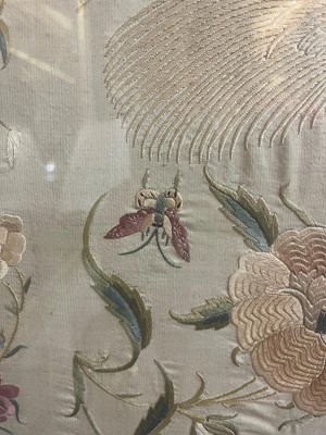 Lot 169 - A set of four framed silk embroideries