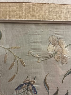 Lot 169 - A set of four framed silk embroideries
