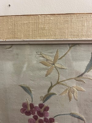 Lot 169 - A set of four framed silk embroideries