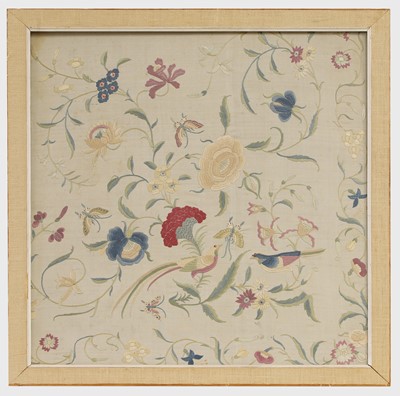 Lot 169 - A set of four framed silk embroideries