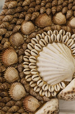 Lot 80 - A near pair of shell-encrusted mirrors attributed to Anthony Redmile