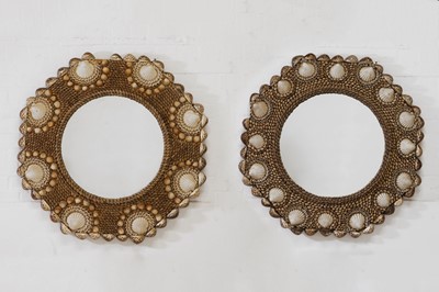 Lot 80 - A near pair of shell-encrusted mirrors attributed to Anthony Redmile