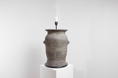 Lot 176 - A stoneware water-drum lamp