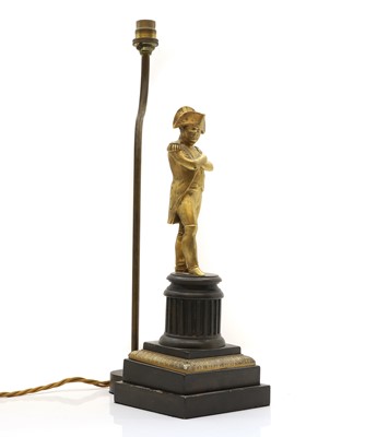 Lot 425 - A gilt metal table lamp