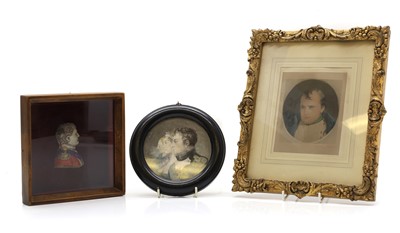 Lot 358 - A wax silhouette portrait