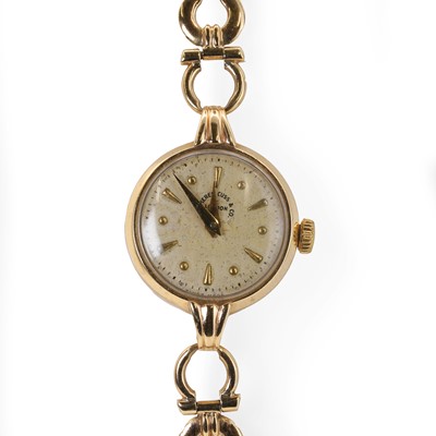 Lot 363 - A ladies' 9ct gold mechanical bracelet watch