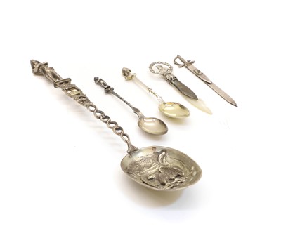 Lot 46 - A silver presentation spoon with Nelson surmount