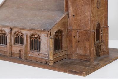 Lot 361 - A walnut architectural model of a church