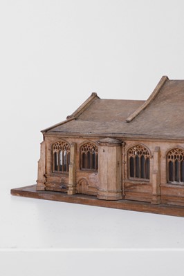 Lot 361 - A walnut architectural model of a church