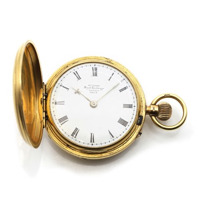 Lot 272 - An Edwardian 18ct gold full hunter pocket watch