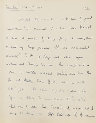 Lot 300 - CRICK, Francis Harry Compton: Manuscript Three volumes of his daily diaries, 1938-39