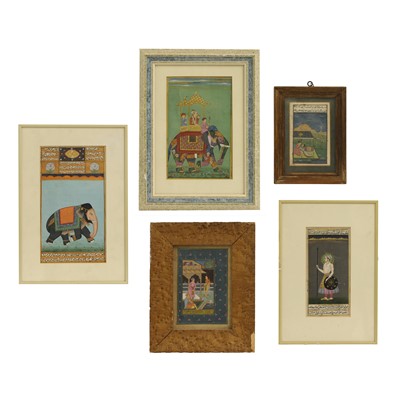 Lot 260 - A collection of five Indian painted miniatures