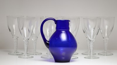 Lot 250 - A set of ten air twist wine glasses