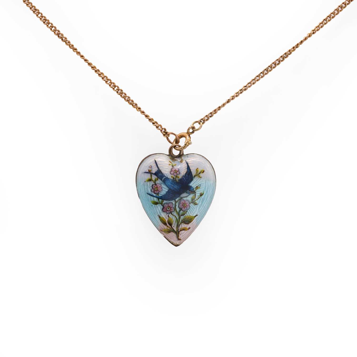Lot 19 - A Victorian enamel pendant necklace