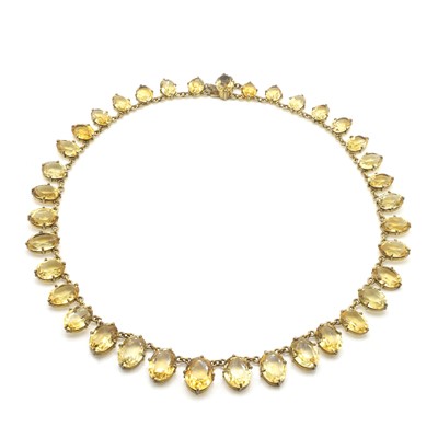 Lot 13 - A citrine rivière necklace, c.1900