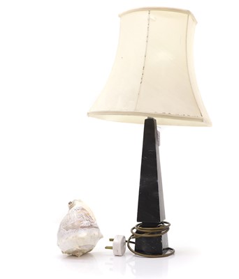 Lot 479 - A faux marble table lamp