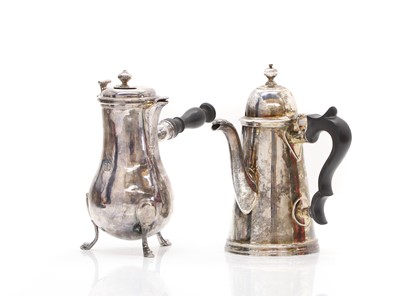 Lot 22 - A French silver chocolate pot