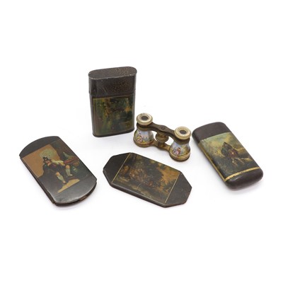 Lot 309 - A pair of brass and enamel opera glasses