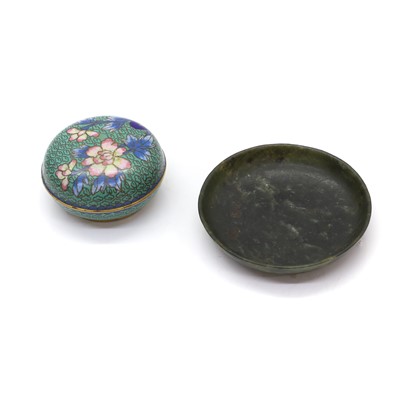 Lot 56 - A Chinese sage jade dish