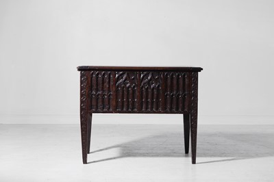 Lot 501 - A Gothic carved oak chest