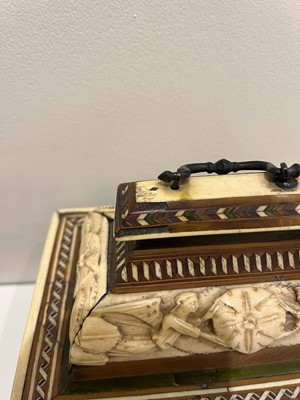 Lot 70 - A small bone, horn and softwood casket