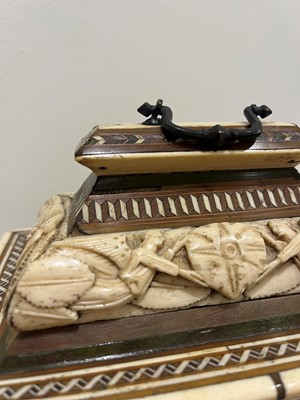 Lot 70 - A small bone, horn and softwood casket