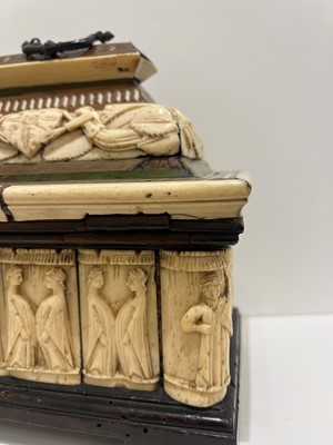 Lot 70 - A small bone, horn and softwood casket