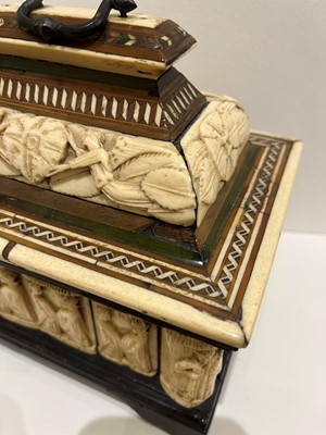 Lot 70 - A small bone, horn and softwood casket