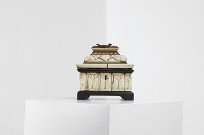 Lot 70 - A small bone, horn and softwood casket