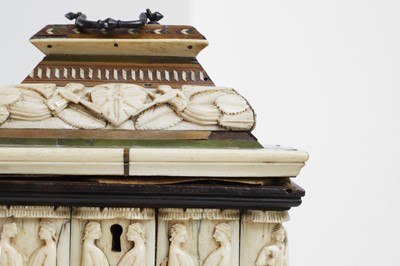 Lot 70 - A small bone, horn and softwood casket