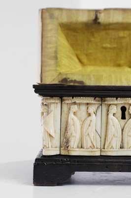 Lot 70 - A small bone, horn and softwood casket