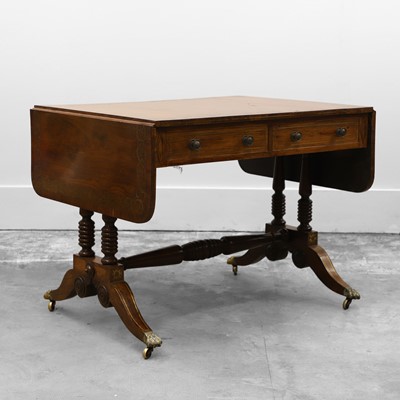 Lot 509 - A Regency rosewood and brass inlaid sofa table