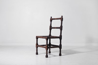 Lot 492 - A Charles II oak backstool