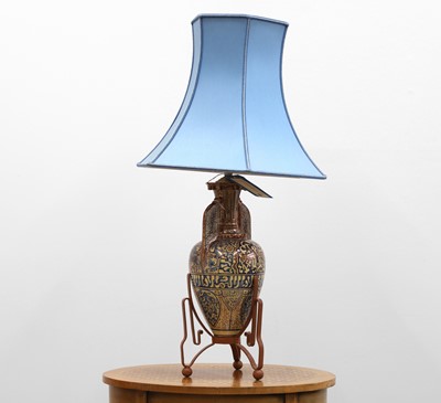 Lot 484 - An Islamic design ceramic table lamp