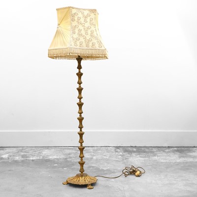 Lot 480 - A gilt-metal standard lamp