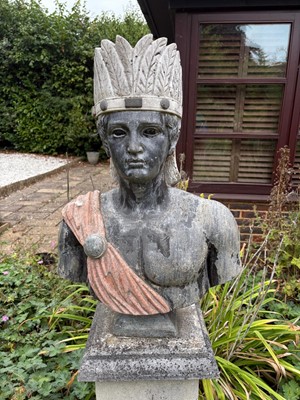 Lot 489 - A carved marble bust of a man