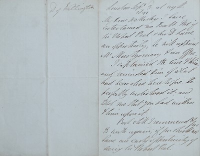 Lot 284 - Wellington (Duke of). Autograph letter signed, to his brother
