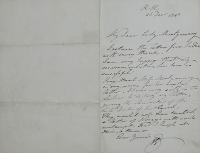 Lot 290 - Wellington (Duke of). Autograph letter signed