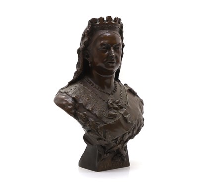 Lot 254 - Queen Victoria, a bronze bust