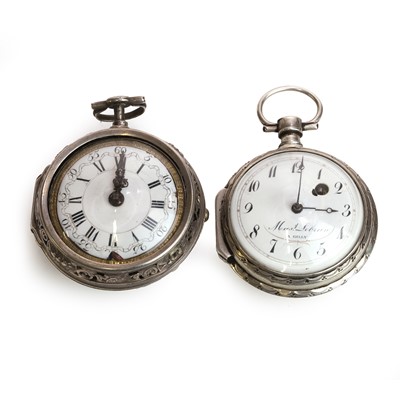 Lot 1281 - A pair cased quarter repeater fusee pocket watch and a Continental fusee pocket watch