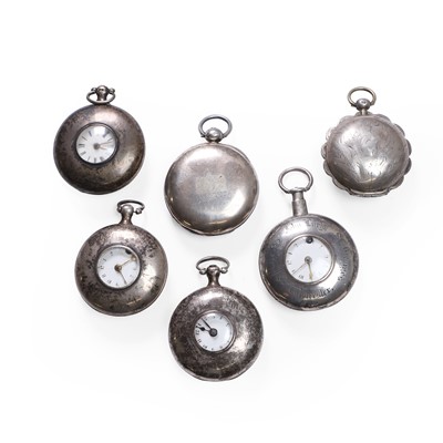 Lot 1290 - A group of silver hunter and half hunter fusee pocket watches
