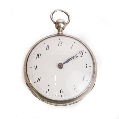 Lot 1283 - A silver key wind open faced quarter repeater pocket watch