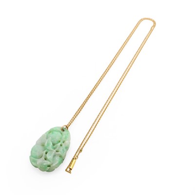 Lot 30 - A carved jade pendant, c.1920s